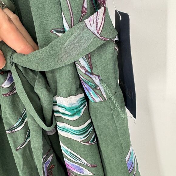 Rachel Roy Green Floral Dress July Sage Combo High Low Hem Medium NWT - Picture 11 of 11